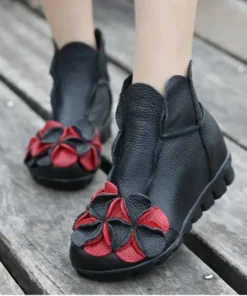 2025 Original hand autumn women shoes Bow loafers shoes leather cow real skin folk style ladies flats for mom