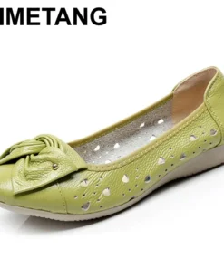 TIMETANG Genuine Leather Shoes Women Solid Loafers Women Flats Ballet Spring Summer Flat Shoes Woman Moccasins Factory Outlet