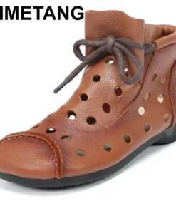 2025 Cool Boots women boots summer hollow out breathable leather boots national high top shoes leisure comfortable Sandals