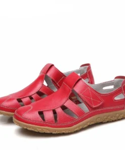 Alternative view of 2025 Hollow Woman Shoes Genuine Leather Women Flats Summer Women's Loafers Breathable Beach Female Shoe Large Size 35-42