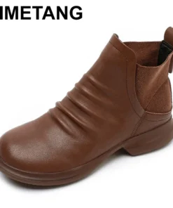 2025 Winter New Women's Shoes Vintage Chelsea Boots Women's Shoes Women's Ankle Boots Genuine Leather Western Women Boots Retro
