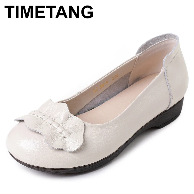 Genuine Leather Women's Brown Bow-Decorated Flat Shoes - Elegant & Comfortable Everyday Wear