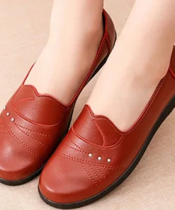 Alternative view of 2025 Women spring women flat shoes leather casual moccasins female fashion lace-up moccasins mother shoes comfort shoes