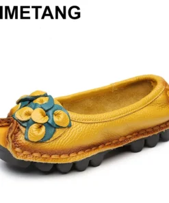 TIMETANG Hot Sell Designer Handmade Women Genuine Leather Shoes Women Flats Shoes Colors Vintage Ballet Flats Shoes Woman C327