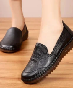 2025 Women's Flats Handmade Shoes Spring Autumn Genuine Leather Ladies Shoe Flat Shoes Women Leather Retro Shoes
