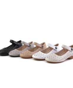 Alternative view of 2025 Genuine Leather Ladies Flats Summer Shoes Woman Plus Size Loafers Hollow Round Toe Soft Comfort Sandals Female