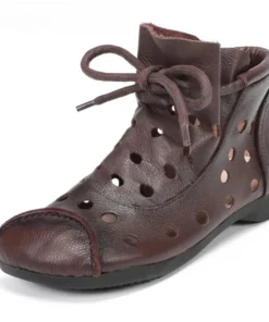 Alternative view of 2025 Cool Boots women boots summer hollow out breathable leather boots national high top shoes leisure comfortable Sandals