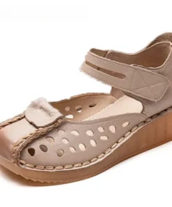 Alternative view of 2025 Women's Shoes Summer Thick Bottom Mother Shoes Cow Muscle Platform Retro Leather Sandals Bottom Hole Shoes